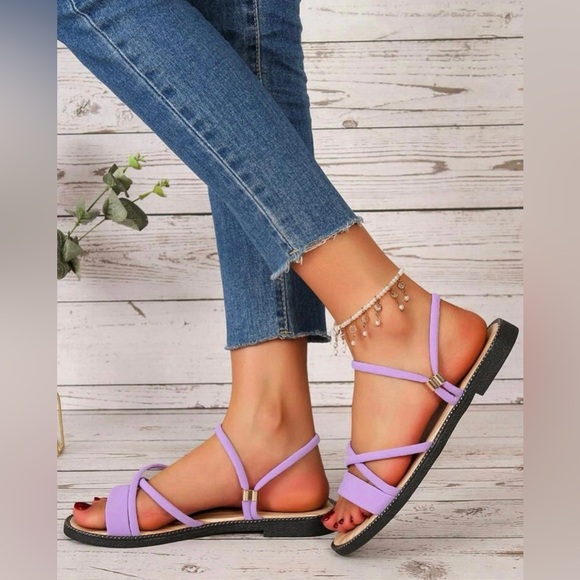 New Summer Slingback Purple Sandals - Picture 5 of 6